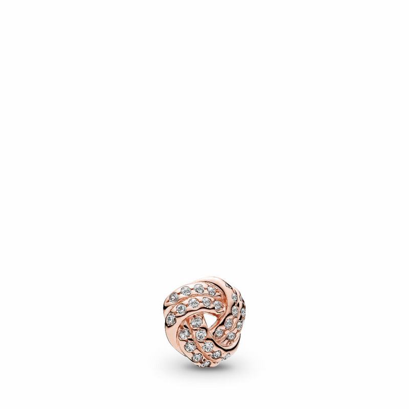 Pandora Rose™ Sparkling Love Knot Petite Locket Charm Online NZ (782365-FDM)